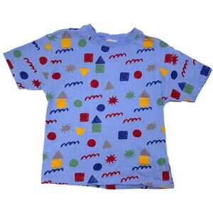 Du Pareil Au Meme French Kids Boy's T-Shirt Blue Shapes size 10 140 CM DPAM